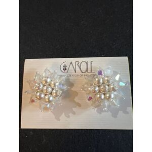 Vintage Carole of California Pearl and Aurora Borealis Crystals